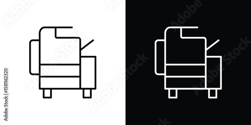 Copier icon thin line symbol on white background. Editable stroke vector illustration