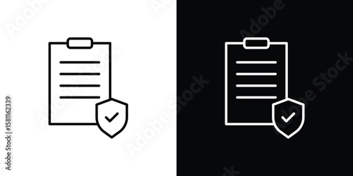 Contract coverage icon thin line symbol on white background. Editable stroke vector illustration