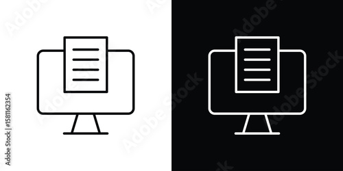 Content marketing icon thin line symbol on white background. Editable stroke vector illustration