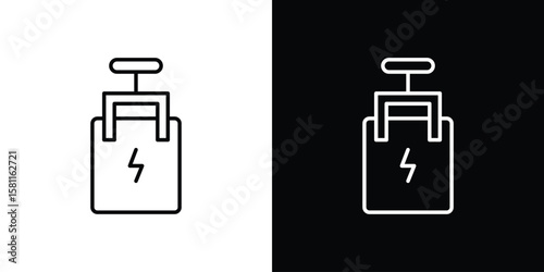 Circuit Breaker icon thin line symbol on white background. Editable stroke vector illustration