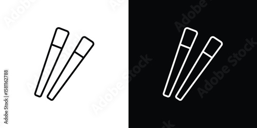 Chopsticks icon thin line symbol on white background. Editable stroke vector illustration