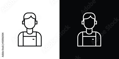 Cashier icon thin line symbol on white background. Editable stroke vector illustration