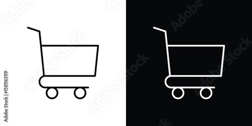 Cart icon thin line symbol on white background. Editable stroke vector illustration