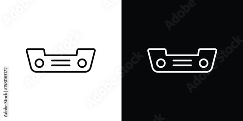 Car bumper icon thin line symbol on white background. Editable stroke vector illustration