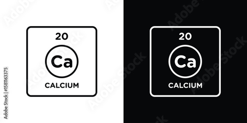 Calcium icon thin line symbol on white background. Editable stroke vector illustration