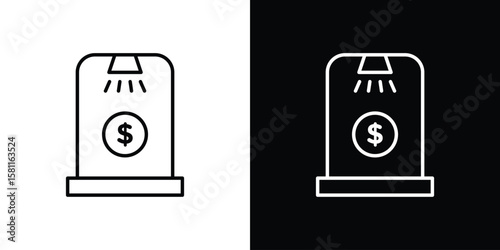 Business incubator icon thin line symbol on white background. Editable stroke vector illustration