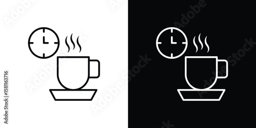Break icon thin line symbol on white background. Editable stroke vector illustration