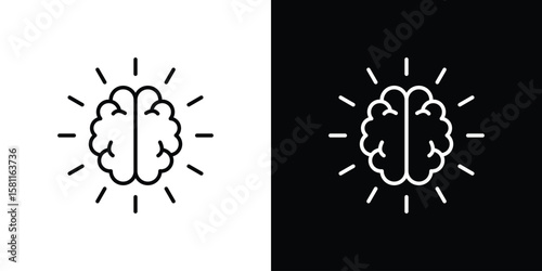 Brainstorm icon thin line symbol on white background. Editable stroke vector illustration