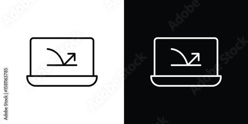 Bounce rate icon thin line symbol on white background. Editable stroke vector illustration