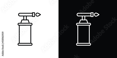 Blowtorch icon thin line symbol on white background. Editable stroke vector illustration