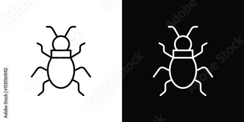 Bedbug icon thin line symbol on white background. Editable stroke vector illustration
