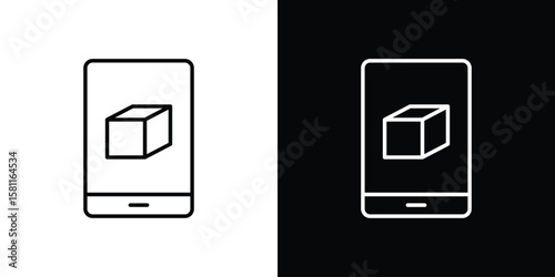 Ar apps icon thin line symbol on white background. Editable stroke vector illustration