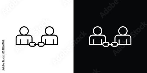 Affiliate link icon thin line symbol on white background. Editable stroke vector illustration