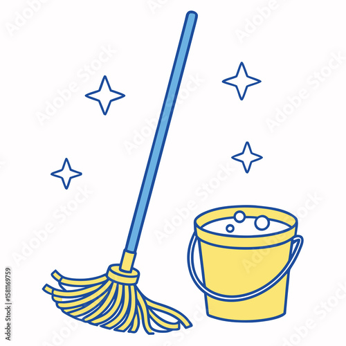 Sparkling Clean Floors with Mop and Bucket Essential Household Cleaning Tools