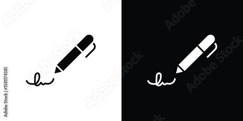 Write icon, Vector graphics in filled style