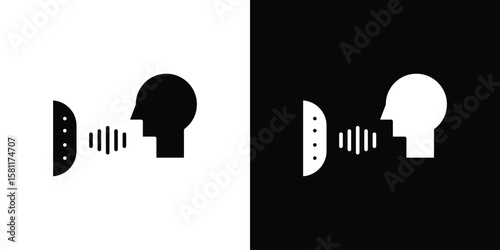 Voice control icon, Vector graphics in filled style