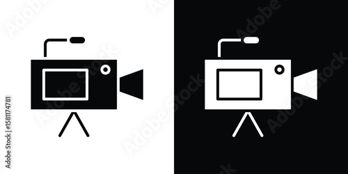 Video camera icon, Vector graphics in filled style