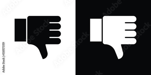 Thumb down icon, Vector graphics in filled style
