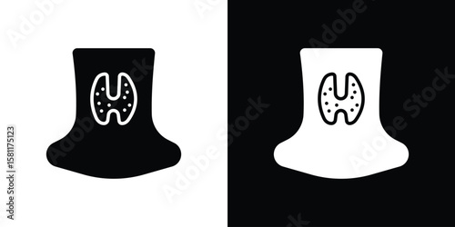 Thyroid icon, Vector graphics in filled style