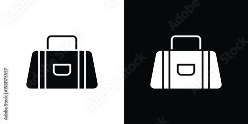 Sports bag icon, Vector graphics in filled style