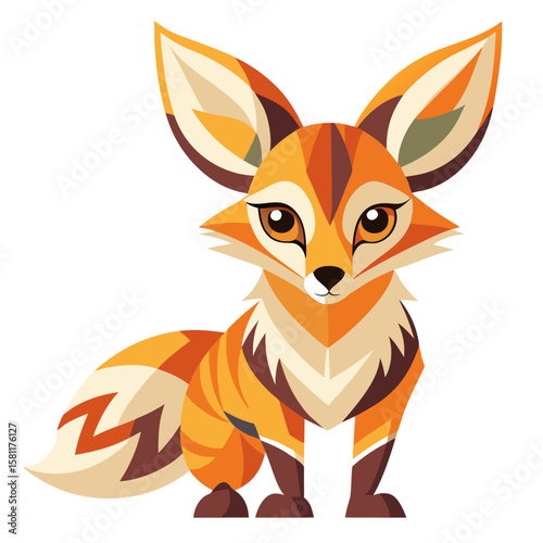 Artistic Fox: A stylized image of a cute fox, capturing its playful essence. A perfect design for any occasion.