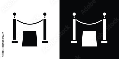Red carpet icon, Vector graphics in filled style