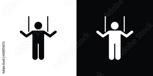 Puppet icon, Vector graphics in filled style