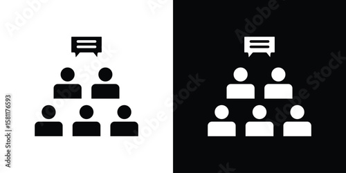Public opinion icon, Vector graphics in filled style