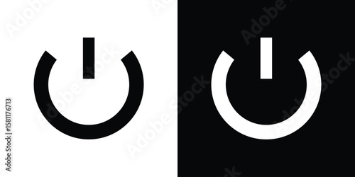 Power icon, Vector graphics in filled style