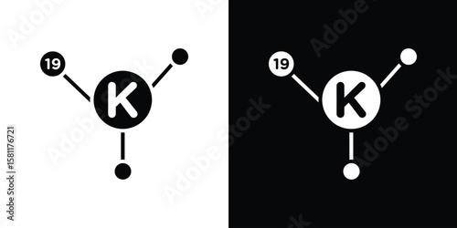 Potassium icon, Vector graphics in filled style