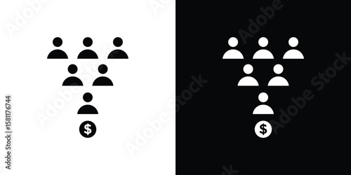 Ponzi scheme icon, Vector graphics in filled style