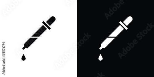 Pipette icon, Vector graphics in filled style