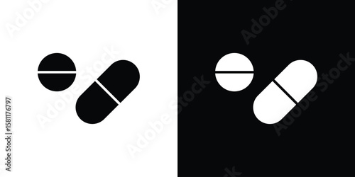 Pills icon, Vector graphics in filled style