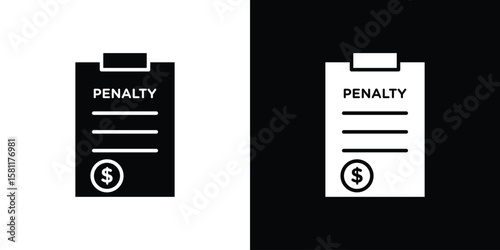 Penalty icon, Vector graphics in filled style