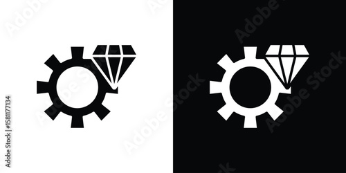 Operational excellence icon, Vector graphics in filled style
