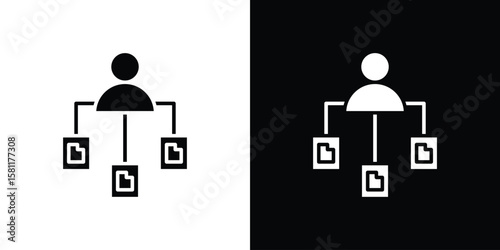 Multitask icon, Vector graphics in filled style