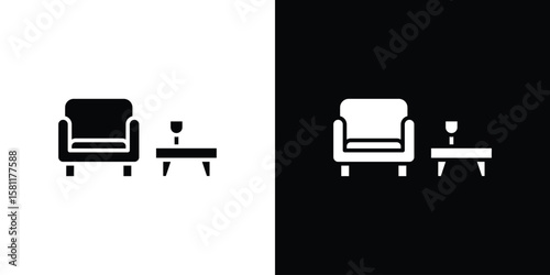 Lounge icon, Vector graphics in filled style
