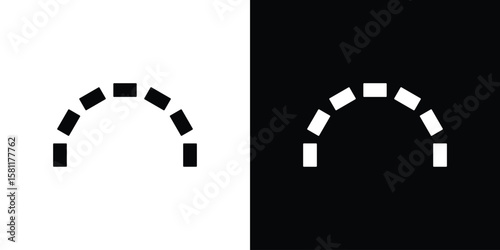 Lingual braces icon, Vector graphics in filled style