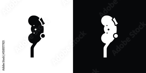 Kidney disease icon, Vector graphics in filled style