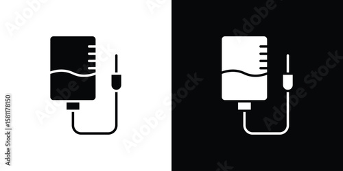 Intravenous icon, Vector graphics in filled style