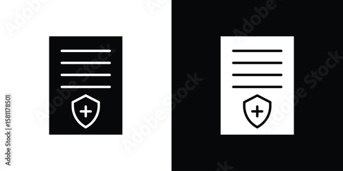 Health insurance icon, Vector graphics in filled style