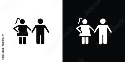 Girlfriend icon, Vector graphics in filled style