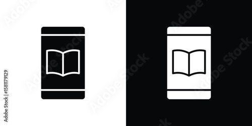 Ebook icon, Vector graphics in filled style