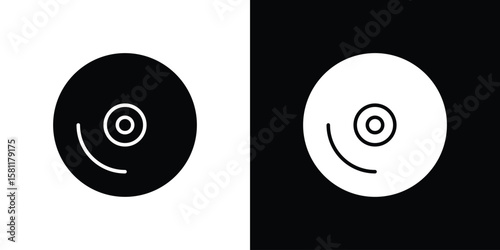 DVD icon, Vector graphics in filled style