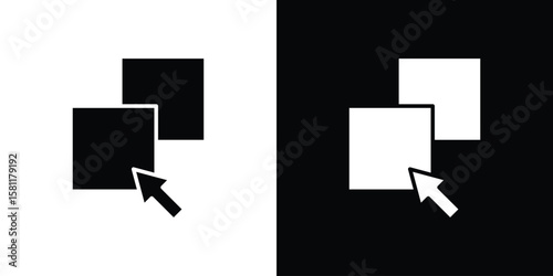 Drag and drop icon, Vector graphics in filled style