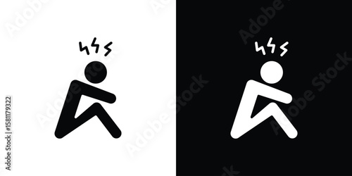 Depression icon, Vector graphics in filled style