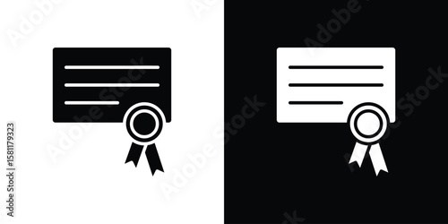 Diploma icon, Vector graphics in filled style