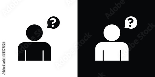 Curious human icon, Vector graphics in filled style