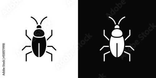 Cockroach icon, Vector graphics in filled style