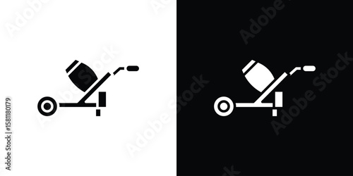 Cement mixer icon, Vector graphics in filled style